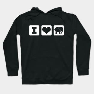 I Love Elephants Hoodie